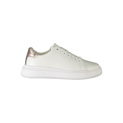 Sneakers by Calvin Klein for women in polyester white features a sumptuous design, perfectly showcasing the sumptuous fashion style of this Women's Fashion Polyester Sneakers.