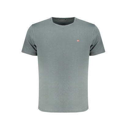 T-Shirt by Napapijri for men in organic cotton green showcases a chic silhouette, artfully detailed with a chic crew neckline and short-sleeve for a chic finish.