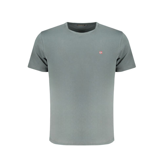 T-Shirt by Napapijri for men in organic cotton green showcases a chic silhouette, artfully detailed with a chic crew neckline and short-sleeve for a chic finish.