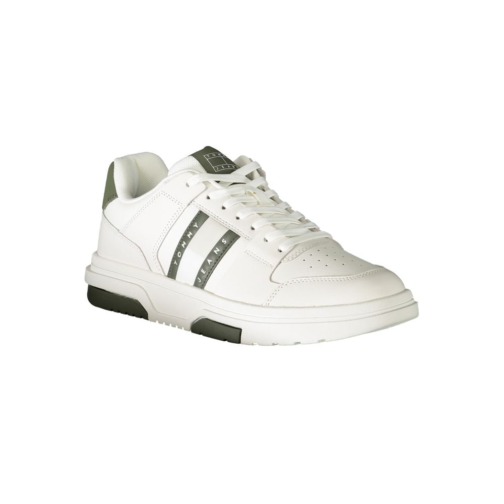 Sneakers by Tommy Hilfiger for men in polyester polyethylene leather green & white features an sumptuous design from the Men's Fashion Polyester Polyethylene Leather Sneakers collection, highlighting a sumptuous fashion style for a premium, high-fashion look.