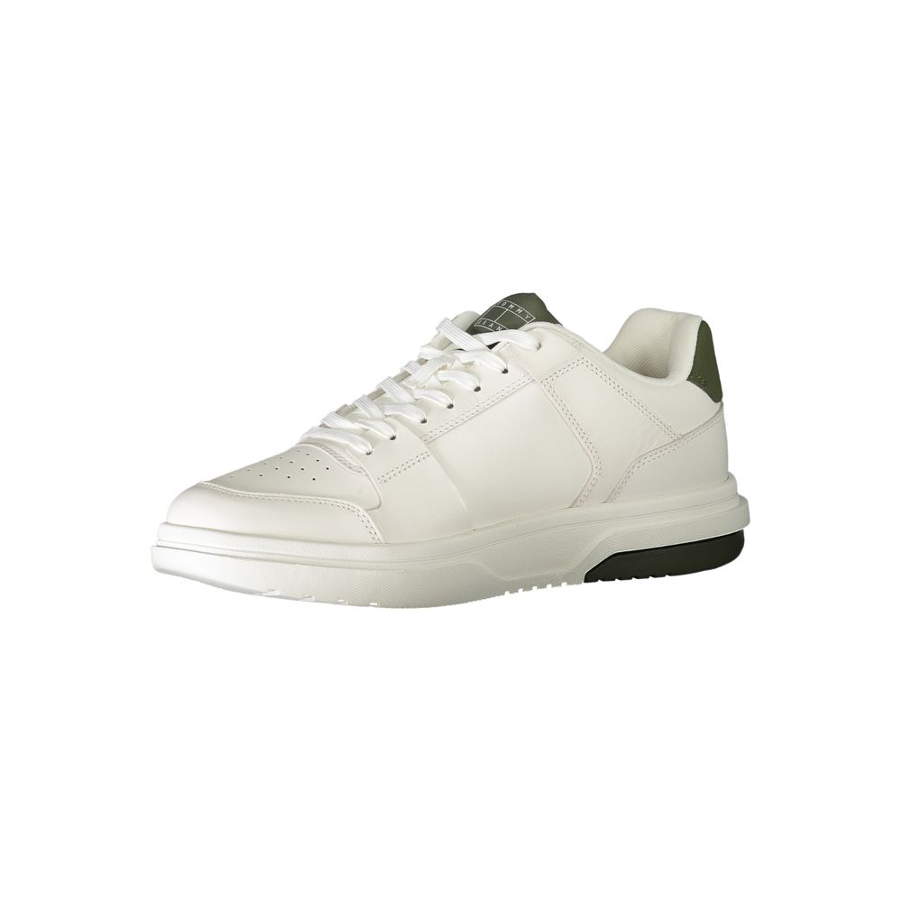 Sneakers by Tommy Hilfiger for men in polyester polyethylene leather green & white features a sumptuous design, perfectly showcasing the sumptuous fashion style of this Men's Fashion Polyester Polyethylene Leather Sneakers.