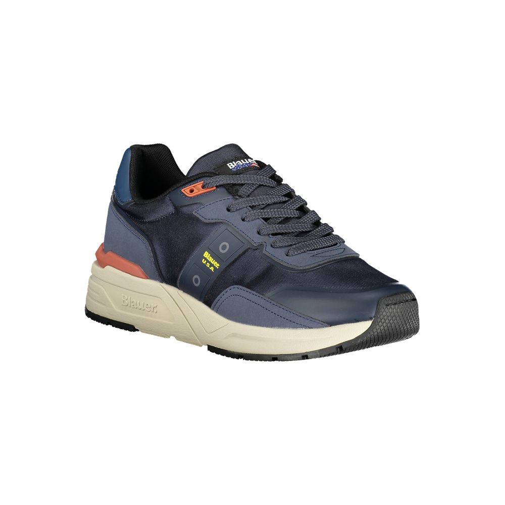Sneakers by Blauer for men in polyester blue features an sumptuous design from the Men's Fashion Polyester Sneakers collection, highlighting a sumptuous fashion style for a premium, high-fashion look.