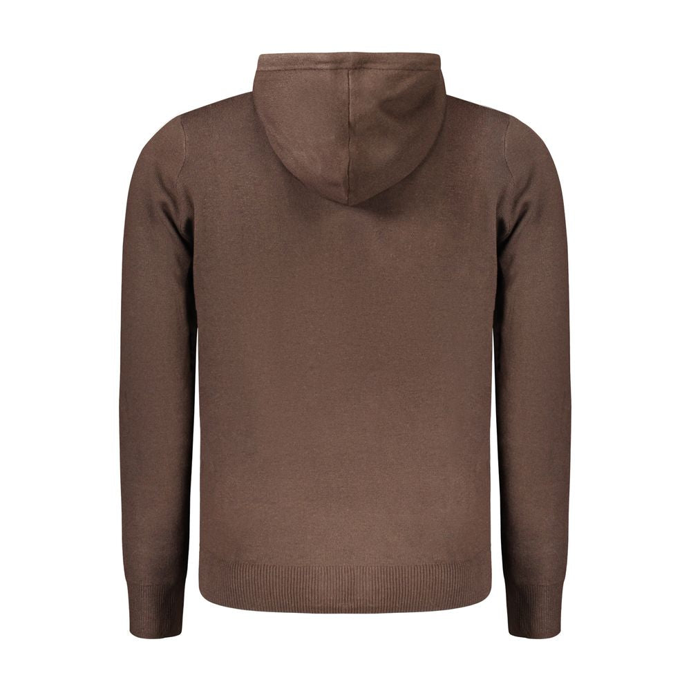 Hooded Cardigan by Norway 1963 for men in viscose polyester & polyamide brown features a dramatic silhouette, showcasing a sophisticated and dramatic detail for a timeless, premium look.