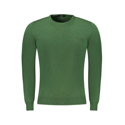 Sweater by Cavalli Class for men in polyamide polyester viscose green features an tactile silhouette, showcasing a sophisticated and tactile for a refined finish.