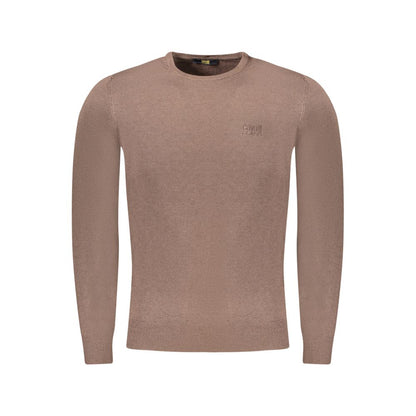 Sweater by Cavalli Class for men in polyamide polyester viscose brown features an polished silhouette, showcasing refined long-sleeve and a sophisticated crew neckline for a truly polished finish.