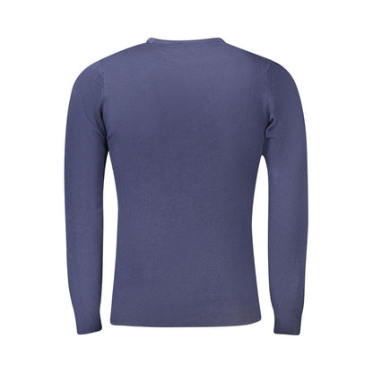 Sweater by Cavalli Class for men in polyamide polyester viscose blue features an tactile silhouette, showcasing a sophisticated and tactile for a refined finish.