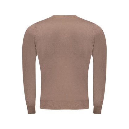 Sweater by Cavalli Class for men in polyamide polyester viscose brown features an polished silhouette, showcasing refined and a sophisticated crew neckline for a truly polished finish.