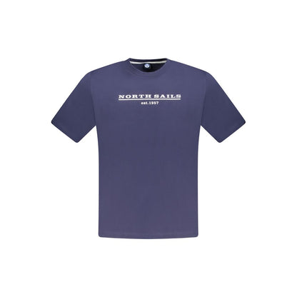 T-Shirt by North Sails for men in cotton blue showcases a unassuming silhouette, artfully detailed with a refined crew neckline and unassuming for a sophisticated, contemporary look.