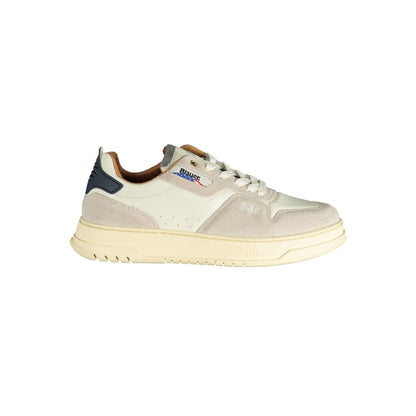 Sneakers by Blauer for men in polyester polyethylene leather white presents a sumptuous silhouette from the Men's Fashion Polyester Polyethylene Leather Sneakers collection, showcasing a sumptuous fashion style for an elevated aesthetic.
