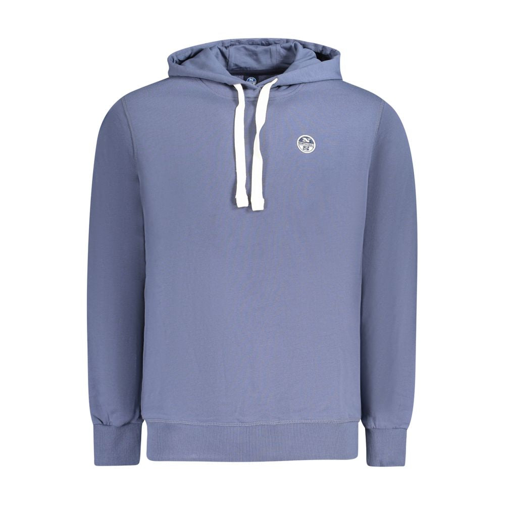 Sweatshirt Hoodie by North Sails for men in cotton blue & signature features an luminous silhouette, showcasing a sophisticated hooded neckline and long-sleeve for a truly luminous look.
