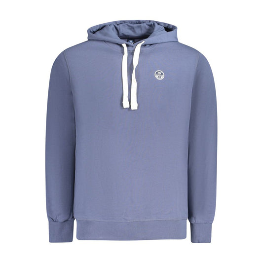 Sweatshirt Hoodie by North Sails for men in cotton blue & signature features an luminous silhouette, showcasing a sophisticated hooded neckline and long-sleeve for a truly luminous look.