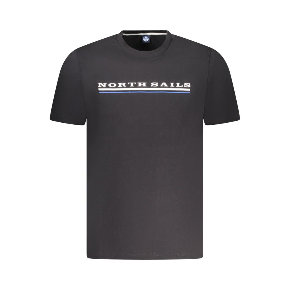 T-Shirt by North Sails for men in cotton black & print showcases a fashionable silhouette, elegantly detailed with a fashionable and crew neckline for a sophisticated, high-fashion look.