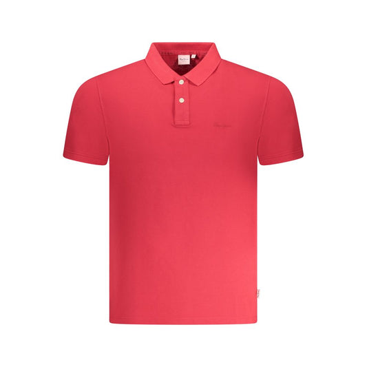 Polo Shirt by Pepe Jeans for men in cotton red & signature showcases a sharp silhouette, detailed with a refined and sharp for a sophisticated finish.