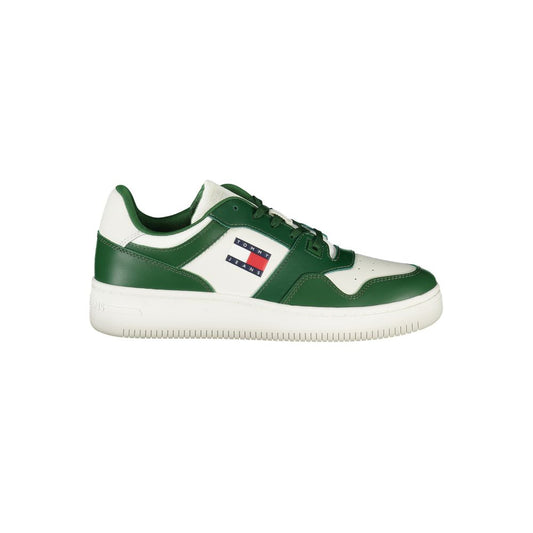 Sneakers by Tommy Hilfiger for men in polyester polyethylene leather green features an opulent silhouette from the Men's Fashion Polyester Polyethylene Leather Sneakers collection, showcasing a signature fashion style with an opulent finish.
