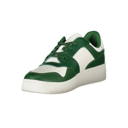 Sneakers by Tommy Hilfiger for men in polyester polyethylene leather green features a sumptuous design, perfectly showcasing the sumptuous fashion style of this Men's Fashion Polyester Polyethylene Leather Sneakers.