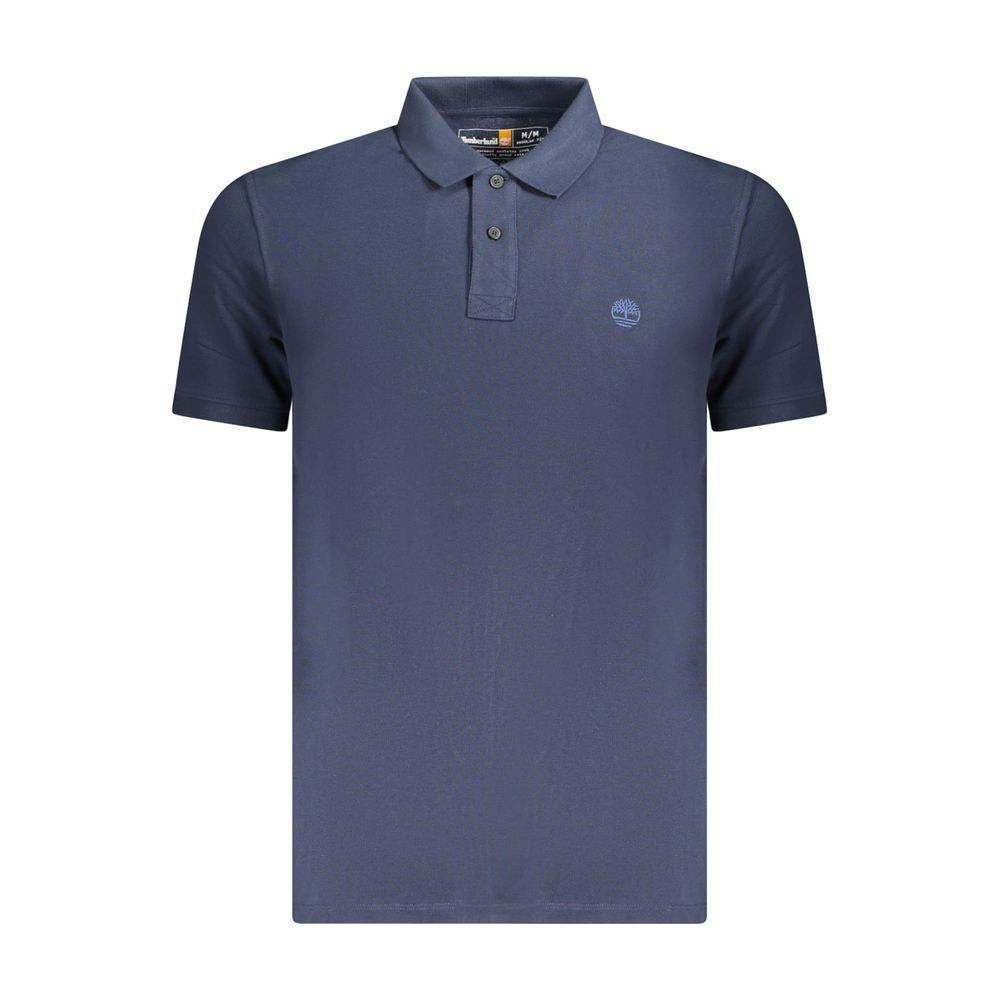 Polo Shirt by Timberland for men in organic cotton blue & signature presents a crisp silhouette, artfully detailed with a crisp short-sleeve and crisp .