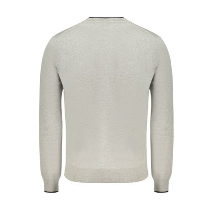 Sweater by North Sails for men in cotton brown & gray showcases a discreet silhouette, finished with a discreet crew neckline and for a discreet look.