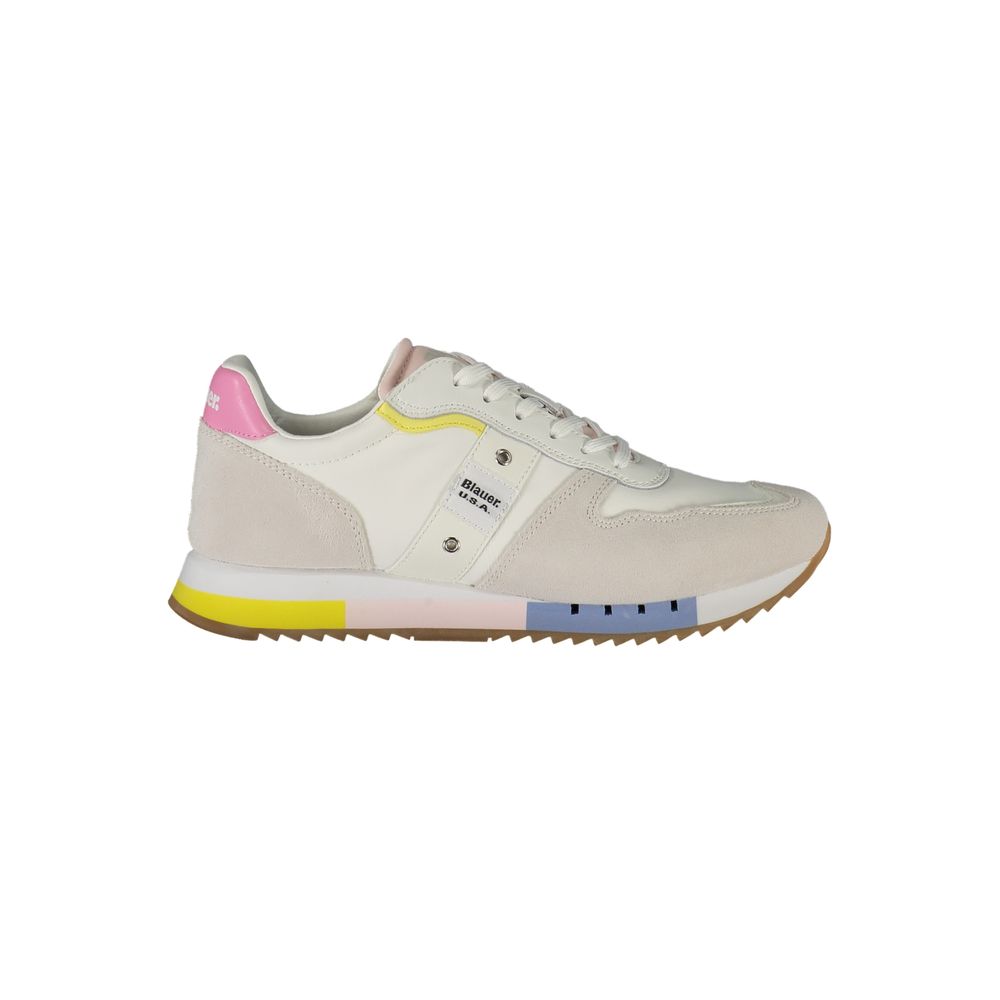 Sneakers by Blauer for women in polyethylene polyester leather white features an sumptuous design from the Crisp Women's Fashion Polyethylene Polyester Leather Sneakers collection, highlighting a sumptuous fashion style for a premium, high-fashion look.
