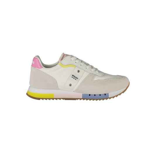 Sneakers by Blauer for women in polyethylene polyester leather white features an sumptuous design from the Crisp Women's Fashion Polyethylene Polyester Leather Sneakers collection, highlighting a sumptuous fashion style for a premium, high-fashion look.