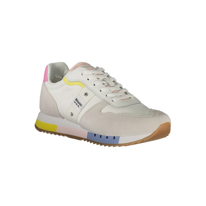 Sneakers by Blauer for women in polyethylene polyester leather white features an opulent silhouette from the Crisp Women's Fashion Polyethylene Polyester Leather Sneakers collection, showcasing a signature fashion style with an opulent finish.
