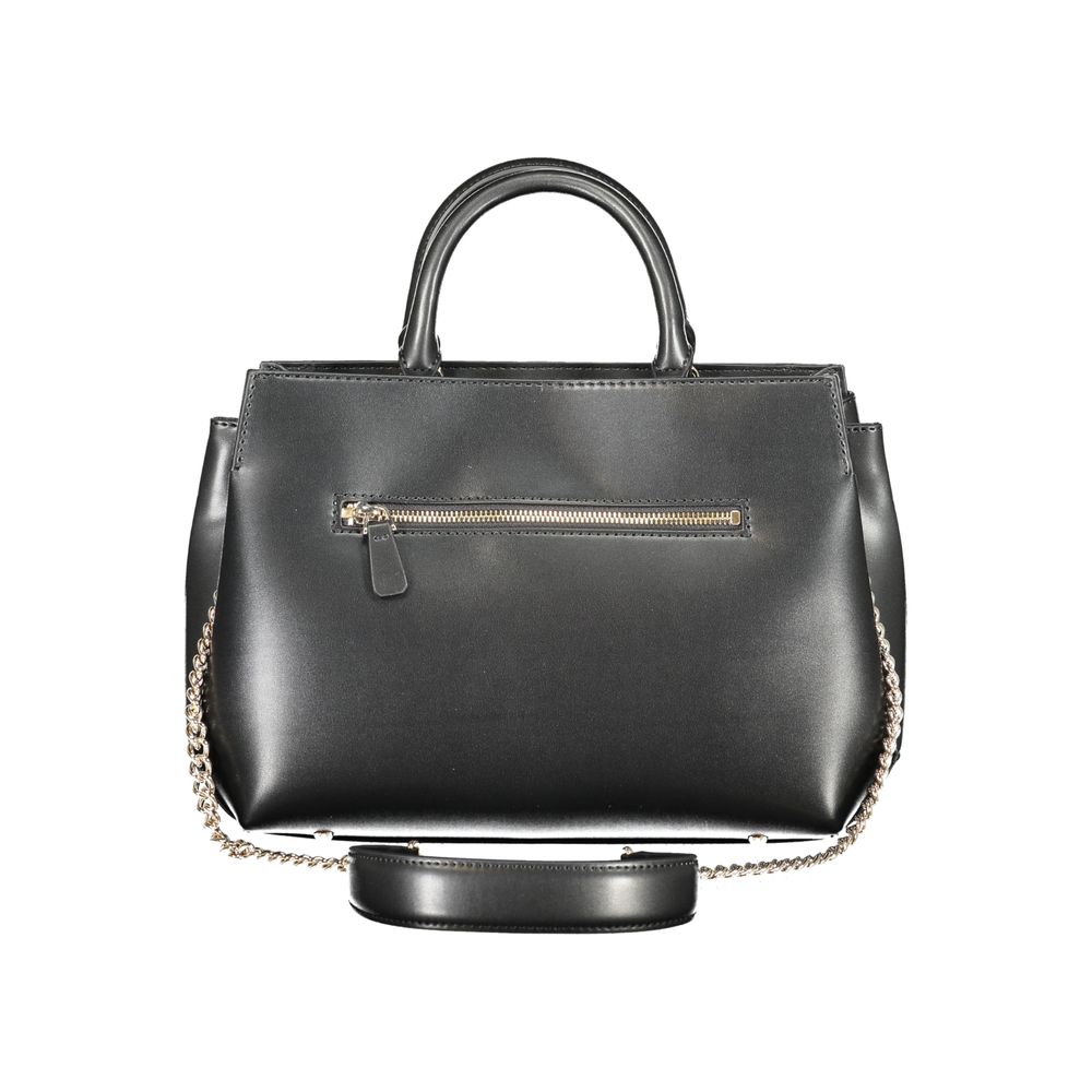 Pouch Handbag by Guess Jeans for women in polyethylene black presents a ornamental silhouette, showcasing a secure , ample built-in-compartments, external-pockets & internal-pockets, and versatile shoulder-strap & handle for a ornamental finish.