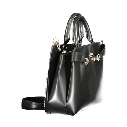 Pouch Handbag by Guess Jeans for women in polyethylene black features an refined silhouette, showcasing a secure , ample built-in-compartments, external-pockets & internal-pockets, and versatile shoulder-strap & handle for a sophisticated refined aesthetic.