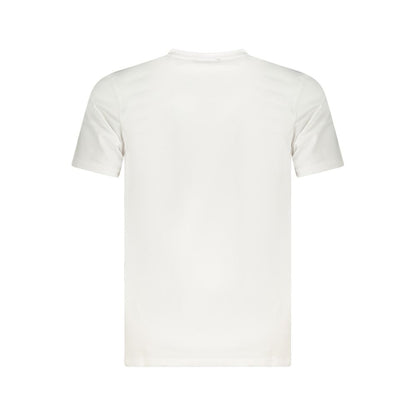 T-Shirt by Cavalli Class for men in cotton white & print features an on trend silhouette, perfectly showcasing a on trend and crew neckline for an elevated aesthetic.