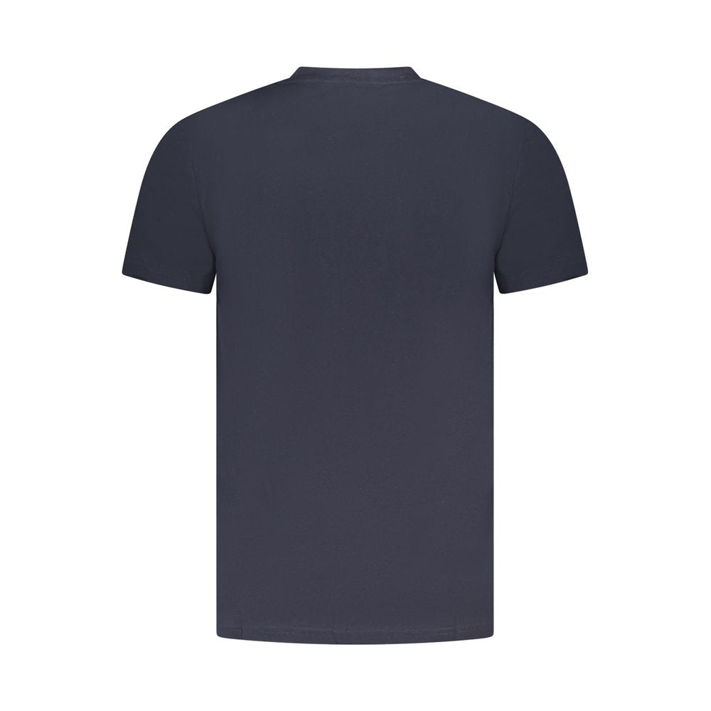 T-Shirt by Cavalli Class for men in cotton blue showcases a unassuming silhouette, artfully detailed with a refined crew neckline and unassuming for a sophisticated, contemporary look.