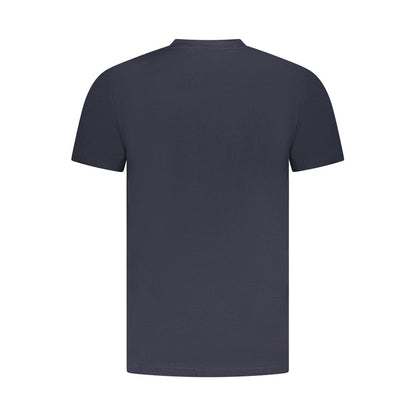 T-Shirt by Cavalli Class for men in cotton blue showcases a unassuming silhouette, artfully detailed with a refined crew neckline and unassuming for a sophisticated, contemporary look.