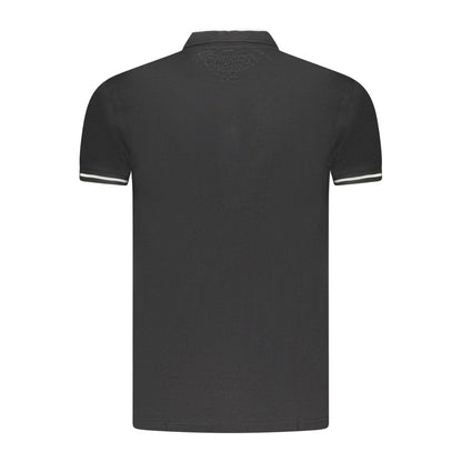 Polo Shirt by Cavalli Class for men in cotton black & signature presents a crisp silhouette, artfully detailed with a crisp and crisp .