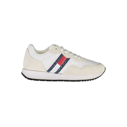 Sneakers by Tommy Hilfiger for men in polyester polyethylene leather white features a sumptuous design, perfectly showcasing the sumptuous fashion style of this Men's Fashion Polyester Polyethylene Leather Sneakers.