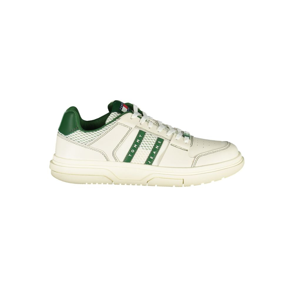 Sneakers by Tommy Hilfiger for men in polyester polyethylene leather green features an opulent silhouette from the Men's Fashion Polyester Polyethylene Leather Sneakers collection, showcasing a signature fashion style with an opulent finish.