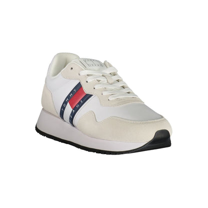 Sneakers by Tommy Hilfiger for men in polyester polyethylene leather white features an opulent silhouette from the Men's Fashion Polyester Polyethylene Leather Sneakers collection, showcasing a signature fashion style with an opulent finish.