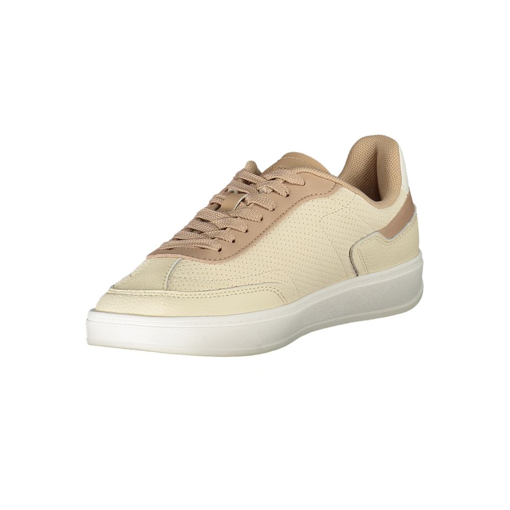 Sneakers by Tommy Hilfiger for women in polyester polyethylene leather beige features an sumptuous design from the Women's Casual Polyester Polyethylene Leather Sneakers collection, highlighting a sumptuous casual style for a premium, high-fashion look.