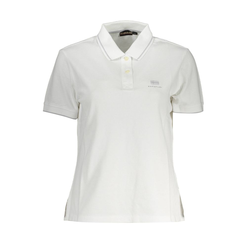 Polo Shirt by Napapijri for women in cotton white presents a distinguished silhouette, showcasing a sophisticated and distinguished for a truly distinguished finish.