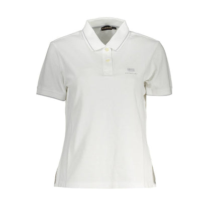 Polo Shirt by Napapijri for women in cotton white presents a distinguished silhouette, showcasing a sophisticated and distinguished for a truly distinguished finish.
