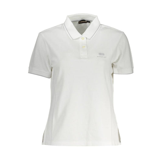 Polo Shirt by Napapijri for women in cotton white presents a distinguished silhouette, showcasing a sophisticated and distinguished for a truly distinguished finish.