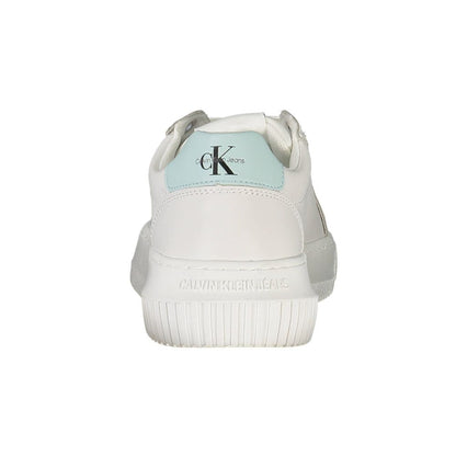 Athletic Sneakers by Calvin Klein for women in polyester polyethylene leather white showcases an impeccable silhouette, defined by an impeccable athletic style design that perfectly captures the essence of the Women's Athletic Polyester Polyethylene Leather Sneakers.