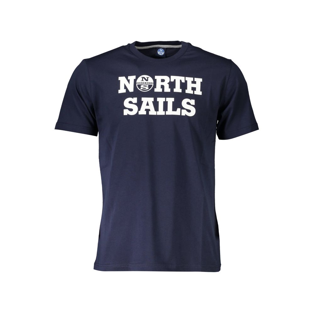 T-Shirt by North Sails for men in cotton blue & print showcases a unassuming silhouette, artfully detailed with a refined crew neckline and unassuming short-sleeve for a sophisticated, contemporary look.