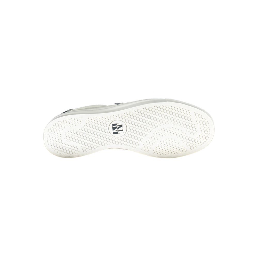 Sneakers by Napapijri for men in polyester & polyethylene white presents a sumptuous silhouette, artfully capturing the essence of the Men's Fashion Polyester & Polyethylene Sneakers with its sumptuous fashion style design.