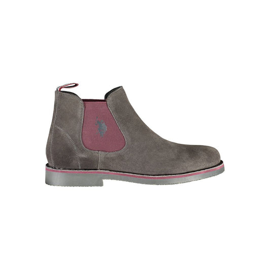 Ankle Boots by U.S. POLO ASSN. for men in polyester polyethylene leather gray features an high-performance silhouette, showcasing the sophisticated design of the Men's Polyester Polyethylene Leather Ankle Boots with a and a refined .