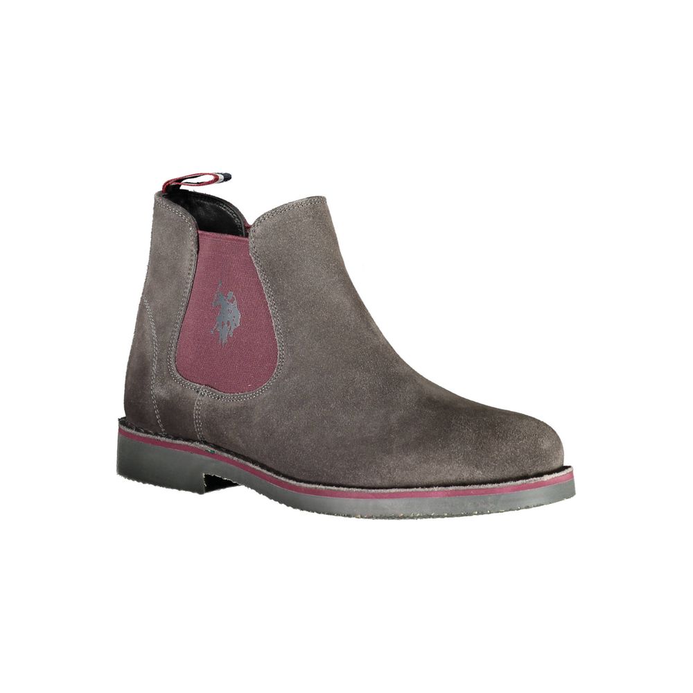 Ankle Boots by U.S. POLO ASSN. for men in polyester polyethylene leather gray features an aerodynamic silhouette from the Men's Polyester Polyethylene Leather Ankle Boots collection, showcasing a aerodynamic and refined for an aerodynamic look.
