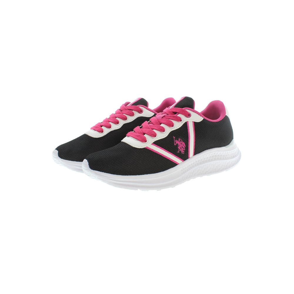 Sneakers by U.S. POLO ASSN. for women in polyester & polyethylene black presents a sumptuous silhouette as Women's Fashion Polyester & Polyethylene Sneakers, expertly defined by a sumptuous fashion style for a sumptuous, high-fashion look.