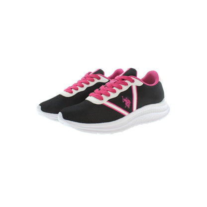 Sneakers by U.S. POLO ASSN. for women in polyester & polyethylene black presents a sumptuous silhouette as Women's Fashion Polyester & Polyethylene Sneakers, expertly defined by a sumptuous fashion style for a sumptuous, high-fashion look.