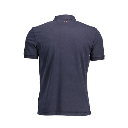 Polo Shirt by Napapijri for men in cotton blue, signature & print showcases a sharp silhouette, detailed with a refined and sharp for a sophisticated finish.