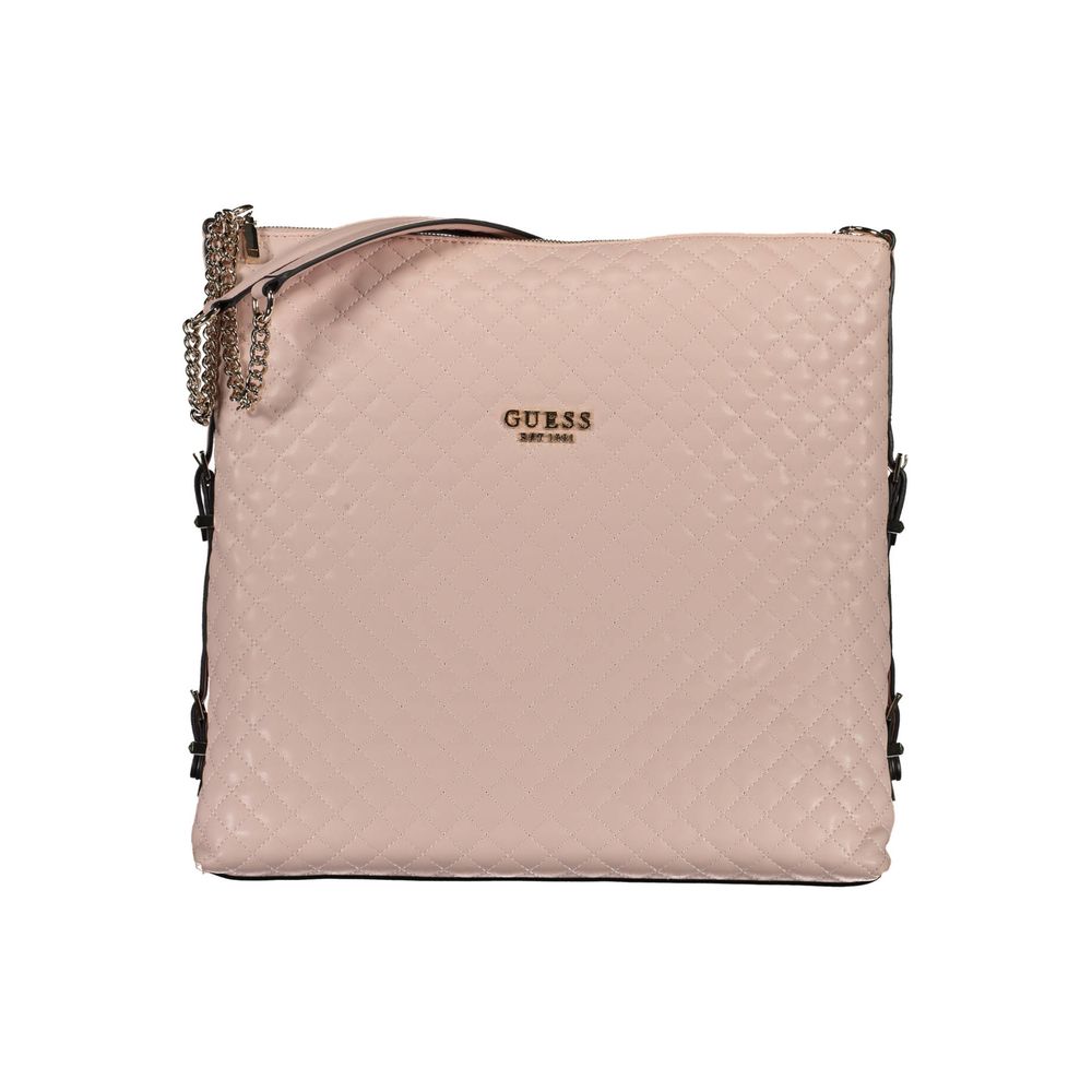 Handbag by Guess Jeans for women in polyethylene pink, signature-print & print features a refined silhouette, showcasing a secure , organized , and versatile handle for a refined finish.