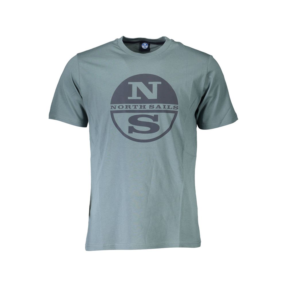 T-Shirt by North Sails for men in cotton green & print showcases a unassuming silhouette, artfully detailed with a refined crew neckline and unassuming short-sleeve for a sophisticated, contemporary look.