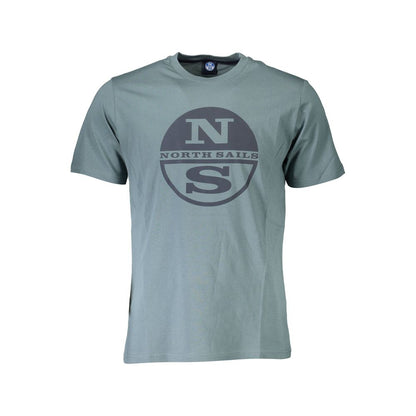 T-Shirt by North Sails for men in cotton green & print showcases a unassuming silhouette, artfully detailed with a refined crew neckline and unassuming short-sleeve for a sophisticated, contemporary look.
