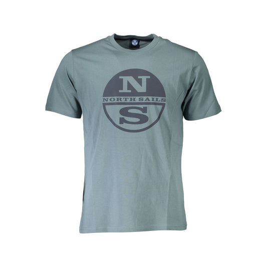 T-Shirt by North Sails for men in cotton green & print showcases a unassuming silhouette, artfully detailed with a refined crew neckline and unassuming short-sleeve for a sophisticated, contemporary look.