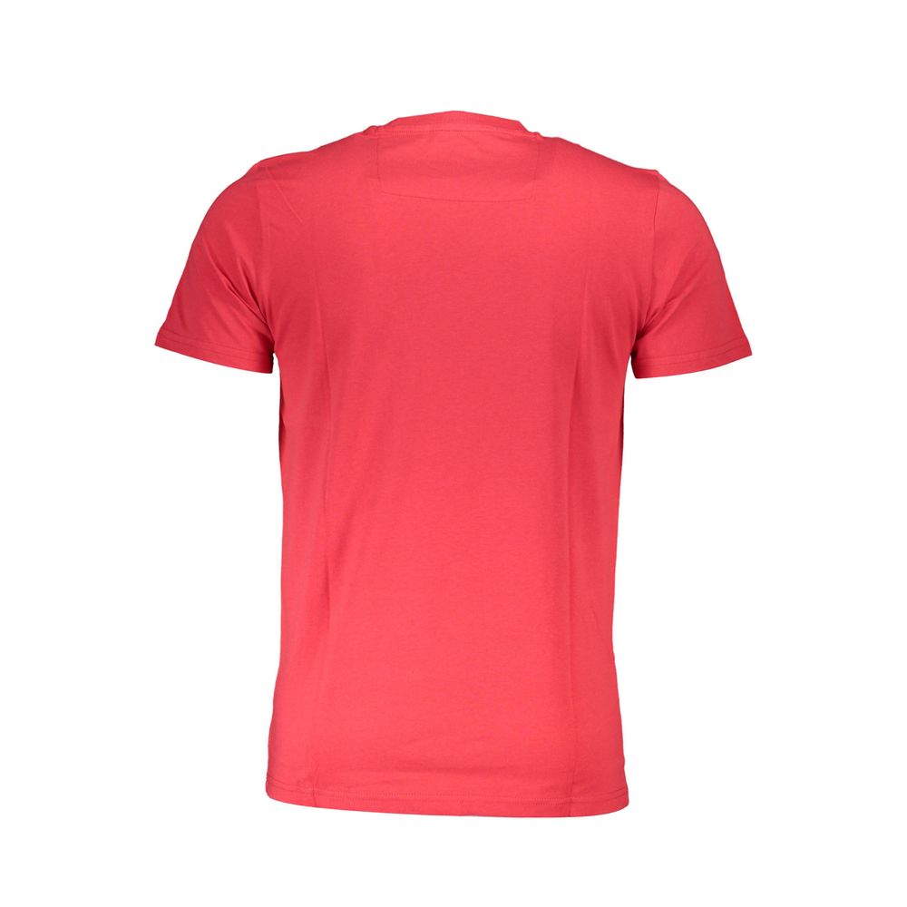 T-Shirt by Cavalli Class for men in cotton red, signature & print showcases a dramatic silhouette, elegantly detailed with a dramatic and for a truly dramatic finish.